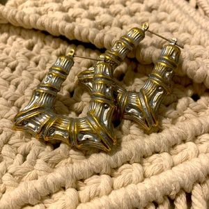 Vintage alloy square earrings